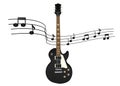 Electric guitar with music notes Royalty Free Stock Photo