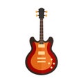 Electric guitar musical instrument flat vector illustration Royalty Free Stock Photo