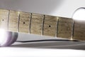 Electric guitar neck fingerboard under studio lighting Royalty Free Stock Photo