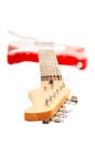 Electric guitar, neck in the foreground Royalty Free Stock Photo