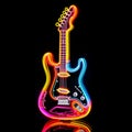 Electric Guitar Neon Silhouette Art