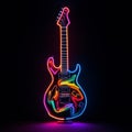 Electric Guitar Neon Silhouette Art