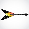 Electric guitar with painted flames Royalty Free Stock Photo