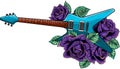 electric guitar with roses. Vector isolated on white background. Royalty Free Stock Photo
