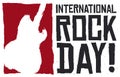 Guitar Silhouette in Brushstroke Style for International Rock Day, Vector Illustration