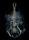 Electric guitar with smoke. Royalty Free Stock Photo