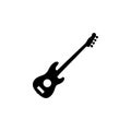 Electric Guitar Solid Flat Vector Icon Isolated on White Background Royalty Free Stock Photo