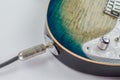 Electric guitar teal color close up