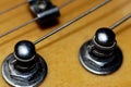 Electric guitar tuners with strings - close up Royalty Free Stock Photo