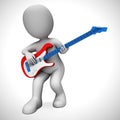 Electric guitar used by a lead guitarist in rock and roll or instrumental music - 3d illustration