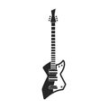 Electric guitar vector icon.Black vector icon isolated on white background electric guitar. Royalty Free Stock Photo