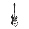 Electric guitar vector icon.Black vector icon isolated on white background electric guitar. Royalty Free Stock Photo