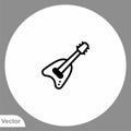 Electric guitar vector icon sign symbol Royalty Free Stock Photo