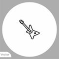 Electric guitar vector icon sign symbol Royalty Free Stock Photo