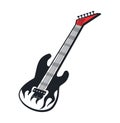 Electric Guitar White Flame Tongue Illustration