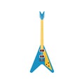 electric guitar yellow and blue colors instrument icon
