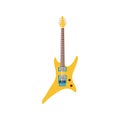electric guitar yellow color instrument icon
