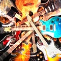 Electric guitars background Royalty Free Stock Photo