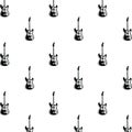 Electric guitars instruments musical pattern Royalty Free Stock Photo