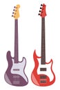 Electric guitars isolated on white background. Flat style vector illustration Royalty Free Stock Photo