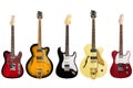 Electric guitars isolated on white background Royalty Free Stock Photo