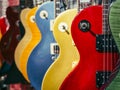 Electric Guitars Music instrument colourful collection Shop display