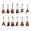 Electric guitars set. Royalty Free Stock Photo