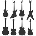 Electric guitars silhouette