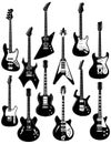 Electric guitars on white