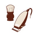 Electric hair clipper & powder brush