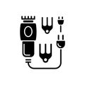 Electric hair clippers black glyph icon
