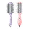 Electric Hair Drier and Comb Isolated on White Background. Hairdressing Tool for Grooming Salon, Stylist Equipment