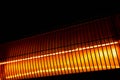 Electric halogen wall heater abstract close up shot