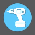 Electric hand drill flat icon