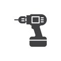 Electric hand drill icon vector, filled flat sign, solid pictogram isolated on white. Royalty Free Stock Photo