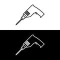 Electric Hand Drill vector outline icon