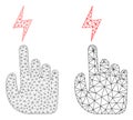 Electric Hand Icon - Vector Triangular Mesh