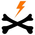 Electric Hazard Flat Icon Illustration