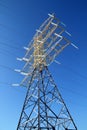 Electric high tower strcture blue sky