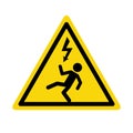 Electric high voltage danger haard icon. Electric danger warning symbol shock alert.