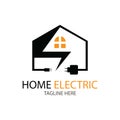 Electric house logo design with combination of mobile charger design icon Royalty Free Stock Photo