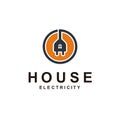Electric House Icon Logo Design Element Royalty Free Stock Photo
