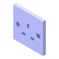 Electric house socket icon, isometric style Royalty Free Stock Photo