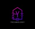 Electric House Y Letter Icon Design With Electrical Engineering Component Symbol. Electrical House Service Royalty Free Stock Photo