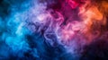 Electric hues intertwine in a vivid display of smoky vapo