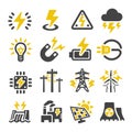 electric icon set