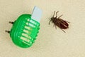 Electric insect repeller and dead brown beetle