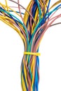 Electric installation colorful cable and wire close-up Royalty Free Stock Photo