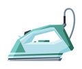 Electric Iron with Cable, Household Appliance, Ironing Clothes Device Vector Illustration Royalty Free Stock Photo