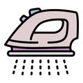 Electric iron steam icon, outline style